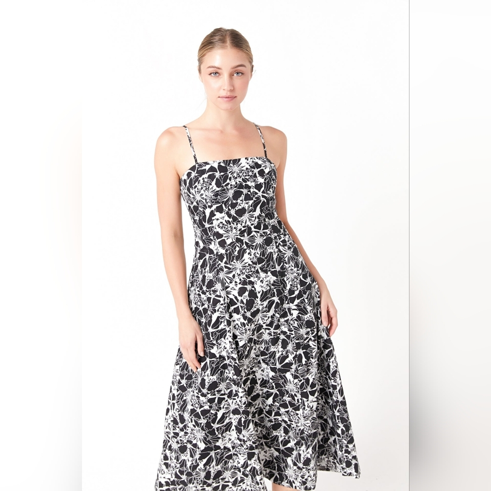 NWT - Cotton Poplin Endless Rose Printed Lined Maxi Sundress - Size XL